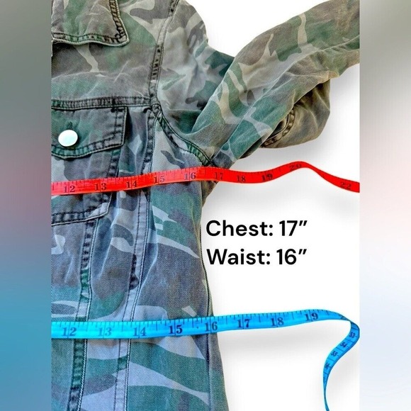 Pam‎ & Gela NWOT Camo 3/4 Button Down Dress | Size Small - Picture 4 of 8